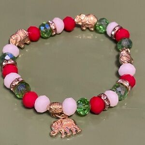 Set of 12 Christmas Bracelets with elephant charm